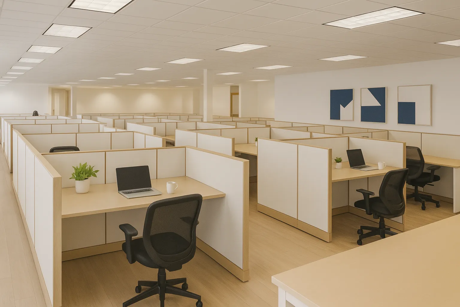 A Cubicle Floor with many cubicles