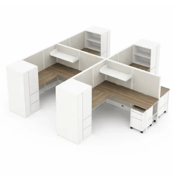 Compile 4-Pack 66″ H Office Cubicle System 6×8 with Storage product