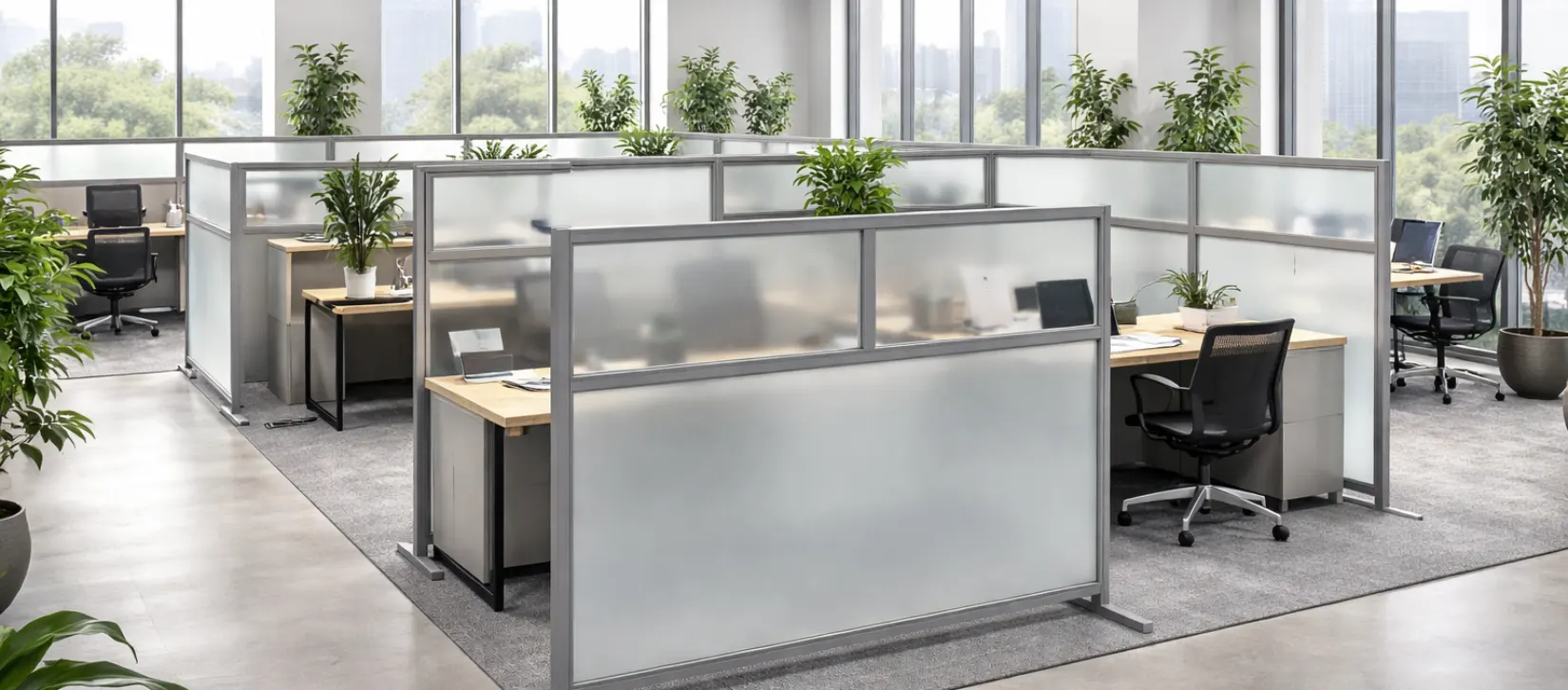 Evolve Wellness Freestanding Privacy Panel, Clear Acrylic-banner