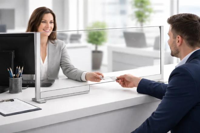 Loftwall Counter Shield Acrylic Screens for Germ Protection-banner- in office