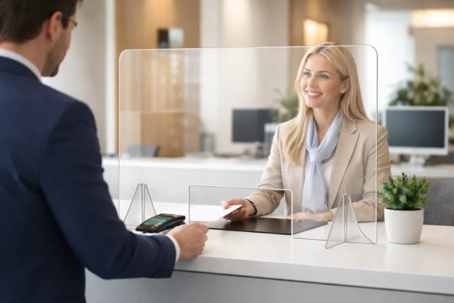 Loftwall Counter Shield Acrylic Screens for Germ Protection-banner- in office