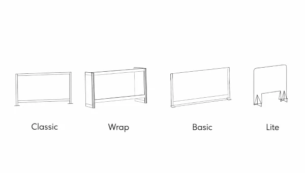 typs of Loftwall Counter Shield Acrylic Screens for Germ Protection